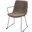 Sawyer II Faux Leather Seat Black Iron Frame Dining Chair In Brown