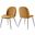 Scoop Black Powder Coated Steel Leg Performance Velvet Dining Chairs - Set of 2 In Cognac