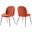 Scoop Black Powder Coated Steel Leg Performance Velvet Dining Chairs - Set of 2 In Orange