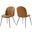 Scoop Black Powder Coated Steel Leg Vegan Leather Dining Chairs Set of 2 In Tan