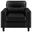 Scotland Faux Leather Upholstered Track Arm Chair In Black