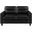 Scotland Faux Leather Upholstered Track Arm Loveseat In Black