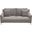 Seattle Loose Back Loveseat in Grey Polyester Fabric with Polished Silver Metal Leg
