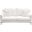 Seattle Loose Back Loveseat in White Linen with Polished Silver Metal Leg