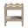 Sebastian Grasscloth Scalloped End Table with Open Shelf Storage In Beige