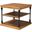 Sebastian Wood and Metal 3 Tier End Table In Oak Brown and Black