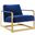 Seg Performance Velvet Accent Chair In Gold Navy