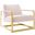 Seg Performance Velvet Accent Chair In Gold Pink