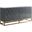 Senior 64 Inch Transitional Wood Sideboard In Gray And Gold Plated