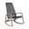 Sequoia Outdoor Patio Rocking Chair In Light Eucalyptus Wood and Charcoal Rope