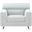 Serena Upholstered Loungechair with Adjustable Headrest In Silver