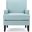 Serenada Upholstered Fabric Club Chair with Nailhead Trim and Tapered Birch Legs In Light Blue