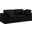 Serene Linen Textured Fabric Deluxe Comfort 2 Seater Modular Sofa with Arm Support In Black
