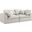Serene Linen Textured Fabric Deluxe Comfort 2 Seater Modular Sofa with Arm Support In Cream