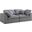 Serene Linen Textured Fabric Deluxe Comfort 2 Seater Modular Sofa with Arm Support In Grey