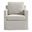 Serene Linen Slipcovered Swivel Armchair In Linen