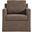 Serene Linen Slipcovered Swivel Armchair In Mocha