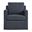 Serene Linen Slipcovered Swivel Armchair In Slate Blue