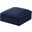 Serene Linen Textured Fabric Deluxe Comfort Modular Ottoman In Navy