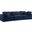 Serene Linen Textured Fabric Deluxe Comfort 3 Seater Modular Sofa with Arm Support In Navy