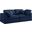 Serene Linen Textured Fabric Deluxe Comfort 2 Seater Modular Sofa with Arm Support In Navy