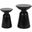 Serenita Outdoor Iron Side Tables with Flared Design In Black - Set of 2