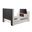 Serenity King Upholstered Bed with Speaker, TV Lift and Fireplace In Cream