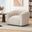Serenizia Upholstered Velvet Swivel Chair with Channel Tufted In Cream