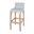 Serienna 30" Rectangular Rattan Low Back Bar Stool In White and Gray