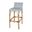 Serienna 30" Rectangular Rattan Low Back Bar Stool In White and Navy