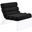 Serreta Boucle Upholstered Armless Accent Chair with Clear Acrylic Frame Black