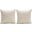 Set of 2 16 Inch Square Accent Pillows in Bone Boucle Textured Fabric