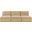 Shaggy Corduroy Performance Fabric 3 Piece Modular Sofa In Camel