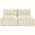 Shaggy Corduroy Performance Fabric 2 Piece Modular Sofa In Cream