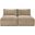 Shaggy Corduroy Performance Fabric 2 Piece Modular Sofa In Taupe