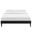 Sharon Vinyl Full Bed Frame with Squared Tapered Legs In Black