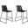Shasta 30 Inch Outdoor Metal And Black Rope Stackable Barstool Set Of 2