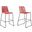 Shasta 30 Inch Outdoor Metal And Brick Red Rope Stackable Barstool Set Of 2