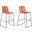 Shasta 30 Inch Outdoor Metal And Tangerine Rope Stackable Barstool Set Of 2
