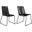 Shasta Outdoor Metal and Black Rope Stackable Dining Chair Set of 2