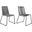 Shasta Outdoor Metal and Gray Rope Stackable Dining Chair Set of 2
