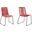 Shasta Outdoor Metal and Rope Stackable Dining Chair Set of 2 In Brick Red
