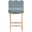 Shaw Chenille Fabric Upholstered Counter Stool In Light Blue and Natural