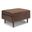 Shay Vegan Faux Leather Mid Century Small Coffee Table Storage Ottoman In Distressed Chestnut Brown