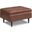 Shay Vegan Faux Leather Mid Century Small Coffee Table Storage Ottoman In Distressed Saddle Brown