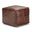 Sheffield Genuine Leather Square Pouf In Brown