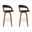 Shelly 26 Inch Counter Height Swivel Bar Stool Set of 2 In Brown and Walnut