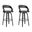 Shelly 26 Inch Counter Height Swivel Bar Stool Set of 2 In Gray and Black
