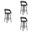 Shelly 26 Inch Counter Height Swivel Bar Stool Set of 3 In Gray and Black