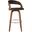 Shelly 26 Inch Counter Height Swivel Brown Faux Leather and Walnut Wood Bar Stool